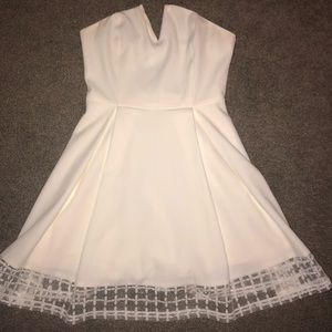 White strapless dress